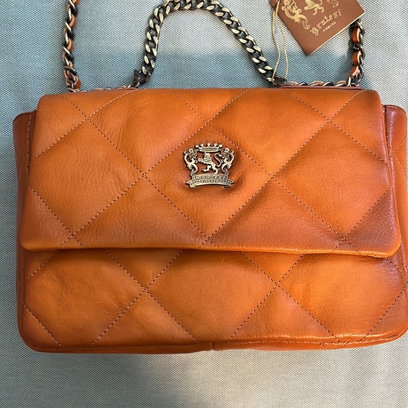 PRATESI Quilted Leather Chain Crossbody Handbag Purse MADE IN ITALY *NWT* - Picture 3 of 13